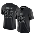 Broks GB.Packers #65 Aaron Banks Player Black Reflective Limited Home Game Stitched Jerseys