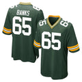 Broks GB.Packers #65 Aaron Banks Player Green Home Game Stitched Jerseys