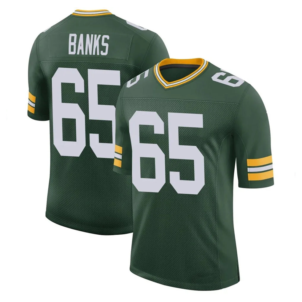 Broks GB.Packers #65 Aaron Banks Player Green Limited Classic Home Game Stitched Jerseys