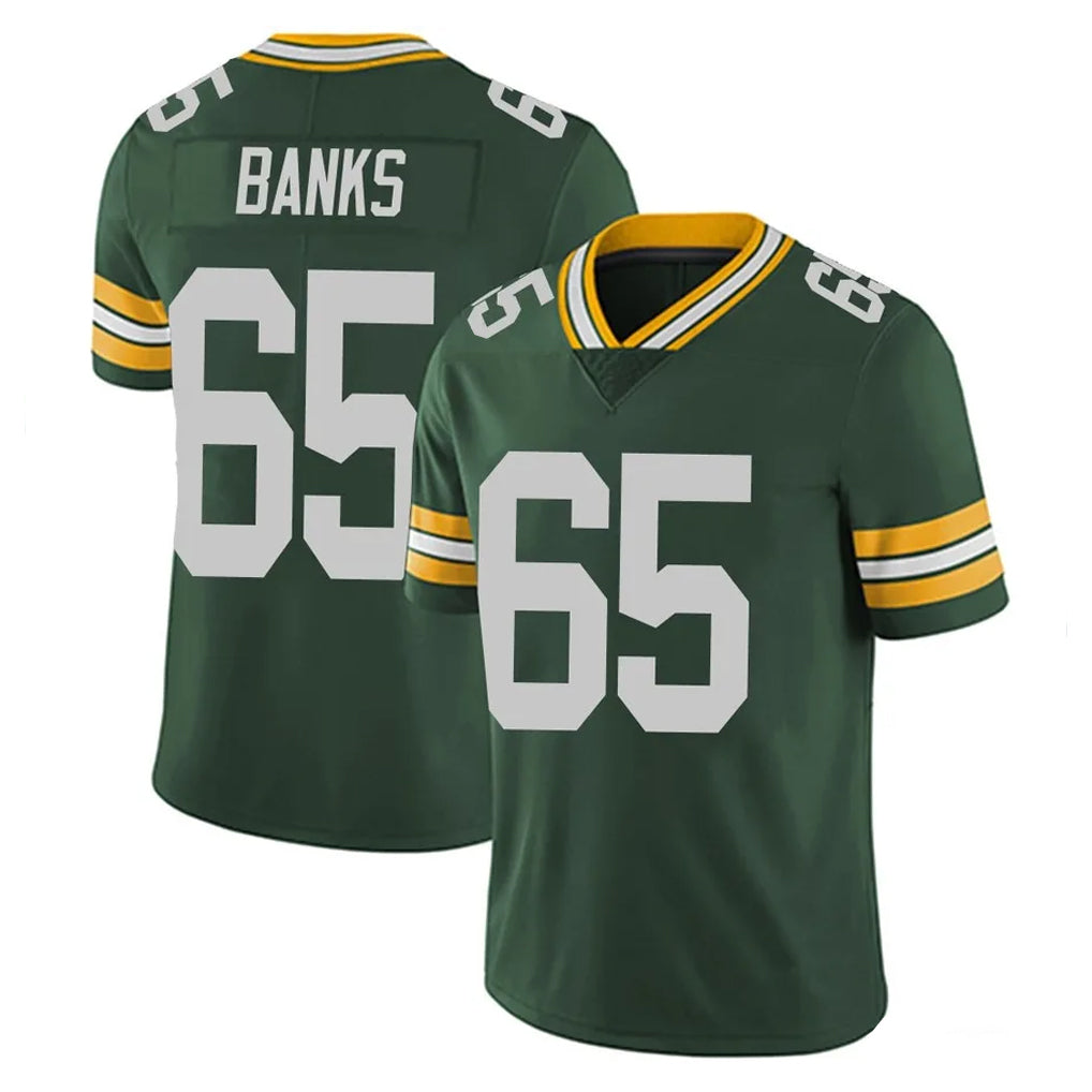 Broks GB.Packers #65 Aaron Banks Player Green Vapor Untouchable Limited Home Game Stitched Jerseys