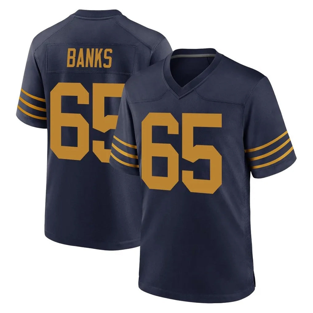 Broks GB.Packers #65 Aaron Banks Player Navy The 1923 Classic Home Game Stitched Jerseys