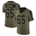 Broks GB.Packers #65 Aaron Banks Player Olive Salute To Service Limited Game Stitched Jerseys