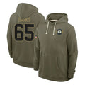 Broks GB.Packers #65 Aaron Banks Player Olive Salute to Service Pullover Hoodies Limited Stitched Jerseys