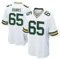 Broks GB.Packers #65 Aaron Banks Player White Home Game Stitched Jerseys