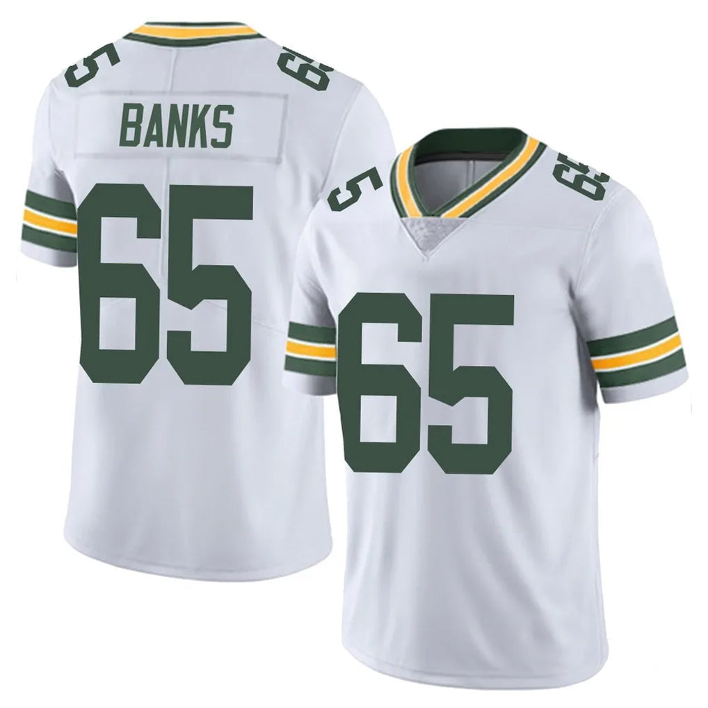 Broks GB.Packers #65 Aaron Banks Player White Vapor Untouchable Limited Home Game Stitched Jerseys