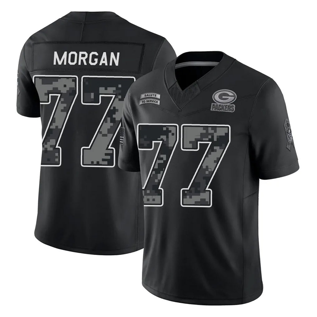 Broks GB.Packers #77 Jordan Morgan Player Black Limited 2026 Salute to Service Home Game Stitched Jerseys