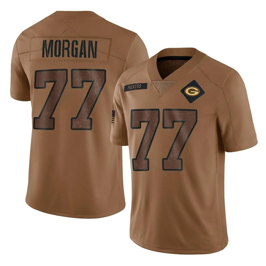 Broks GB.Packers #77 Jordan Morgan Player Brown Salute To Service Limited Stitched Jerseys