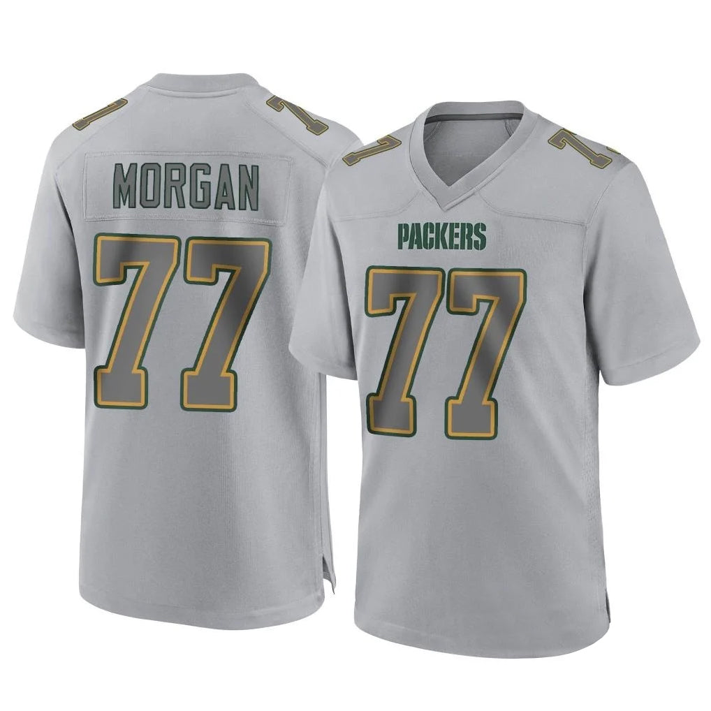 Broks GB.Packers #77 Jordan Morgan Player Gray Atmosphere Fashion Home Game Stitched Jerseys