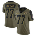 Broks GB.Packers #77 Jordan Morgan Player Olive Salute To Service Limited Game Stitched Jerseys