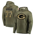 Broks GB.Packers #77 Jordan Morgan Player Olive Salute to Service Pullover Hoodies Home Game Stitched Jerseys