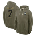Broks GB.Packers #7 Javon Bullard Player Olive Salute to Service Pullover Hoodies Limited Stitched Jerseys