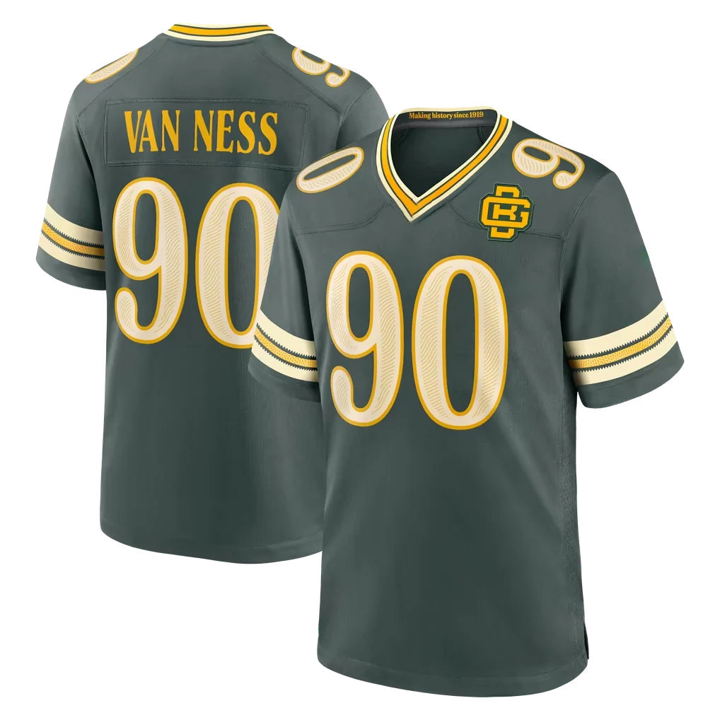 Broks GB.Packers #90 Lukas Van Ness Player Green 2026 Rivalries Collection Home Game Stitched Jerseys