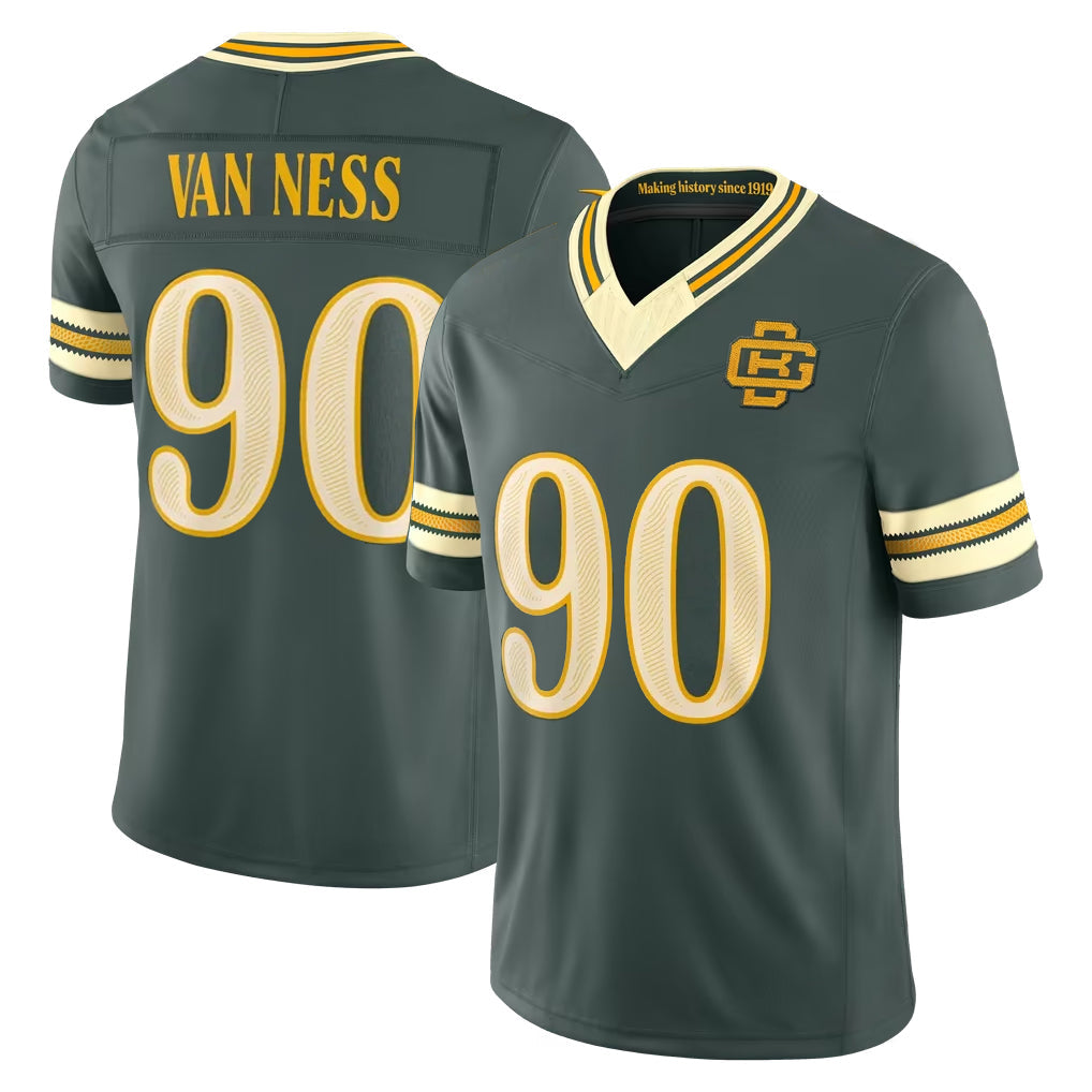 Broks GB.Packers #90 Lukas Van Ness Player Green Limited 2026 Rivalries Collection Home Game Stitched Jerseys