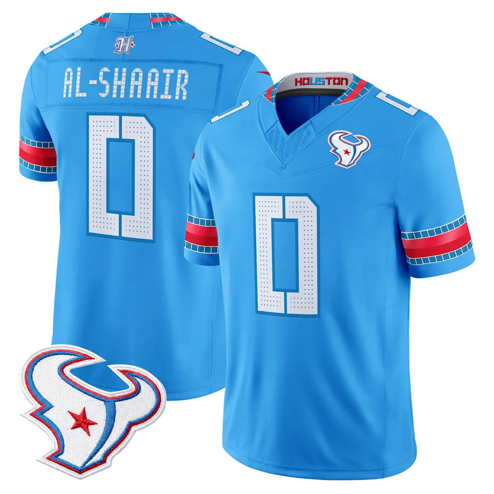 Broks H.Texans #0 Azeez Al-Shaair Player Blue 2026 Rivalries Vapor Limited Home Game Stitched jerseys