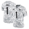 Broks H.Texans #1 Tank Dell Player Arctic Camo Salute To Service Limited Game Stitched Jerseys