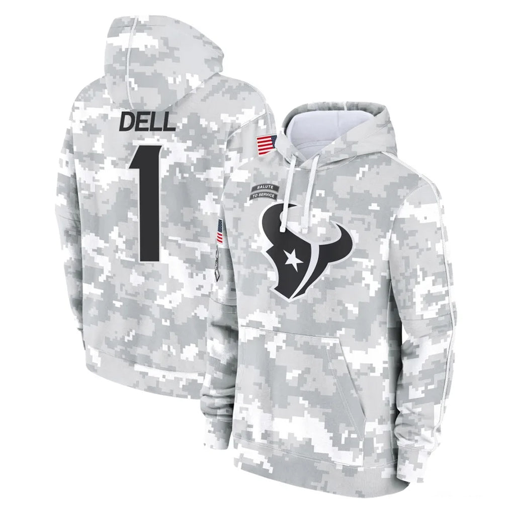 Broks H.Texans #1 Tank Dell Player Arctic Camo Salute to Service Hoodies Limited Game Stitched Jerseys