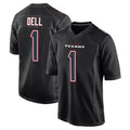 Broks H.Texans #1 Tank Dell Player Black Fashion Home Game Stitched Jerseys