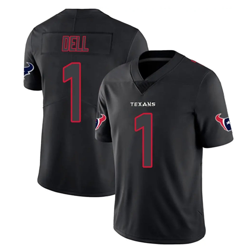 Broks H.Texans #1 Tank Dell Player Black Impact Limited Game Stitched Jerseys