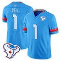 Broks H.Texans #1 Tank Dell Player Blue 2026 Rivalries Vapor Limited Home Game Stitched jerseys
