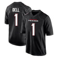 Broks H.Texans #1 Tank Dell Player Carbon Black Fashion Home Game Stitched Jerseys
