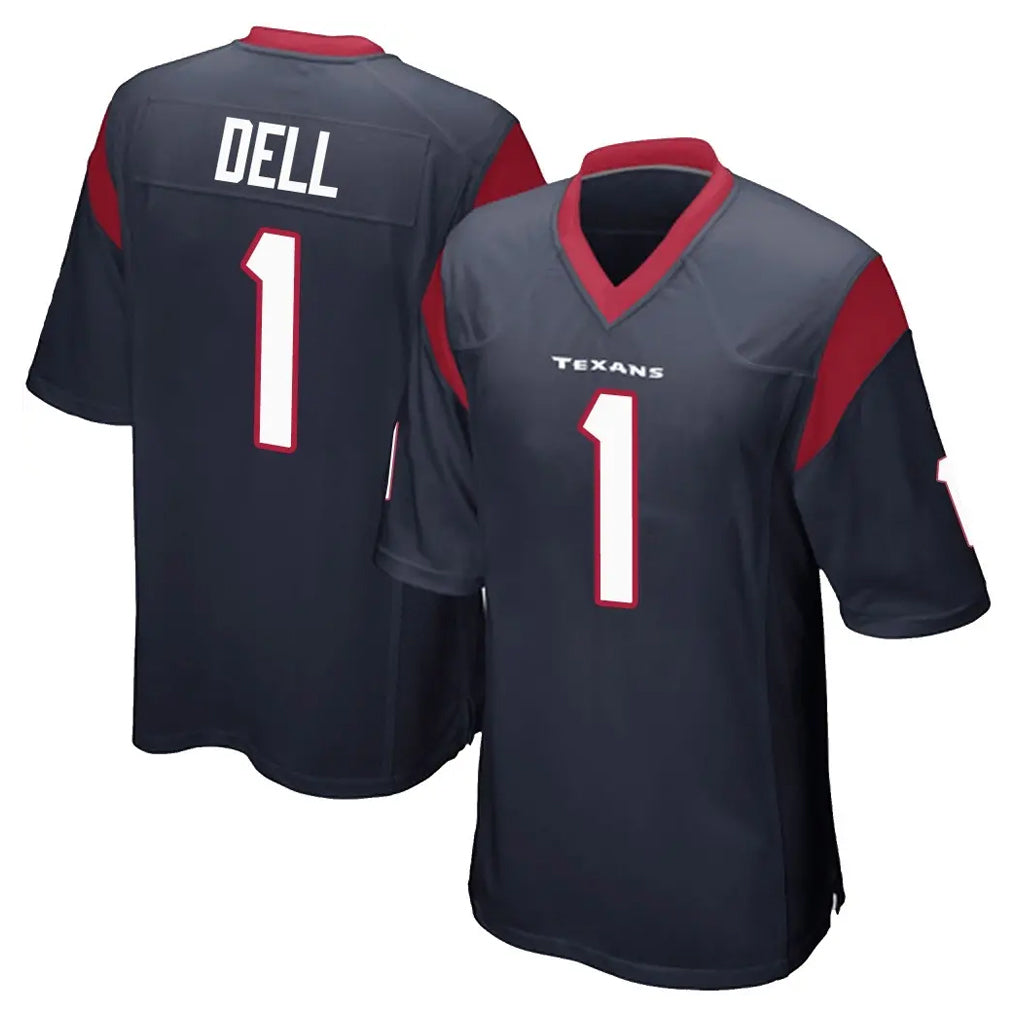 Broks H.Texans #1 Tank Dell Player Navy Home Game Stitched Jerseys