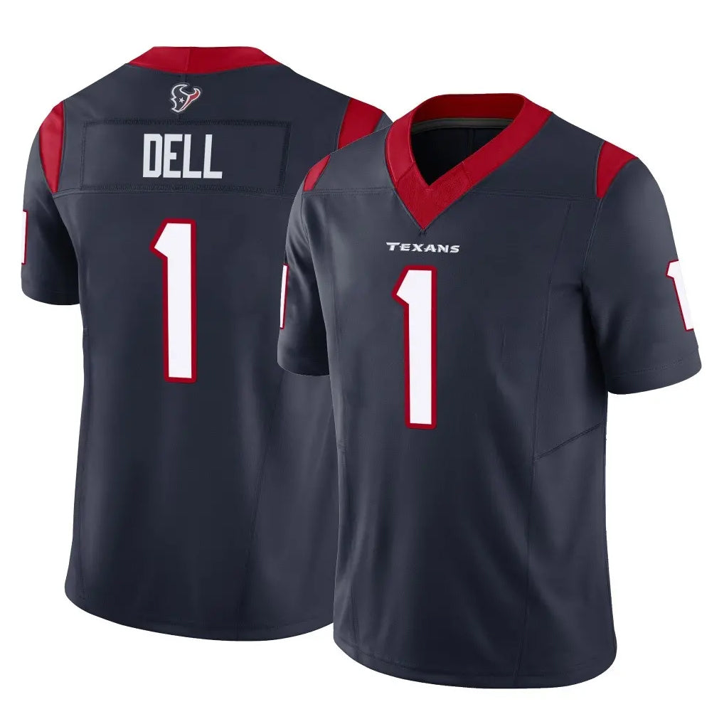 Broks H.Texans #1 Tank Dell Player Navy Limited Vapor F.U.S.E. Home Game Stitched Jerseys