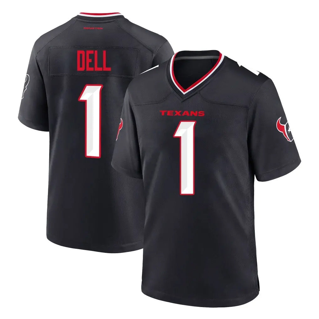Broks H.Texans #1 Tank Dell Player Navy Team Home Game Stitched Jerseys
