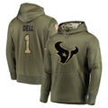 Broks H.Texans #1 Tank Dell Player Olive Salute to Service Pullover Hoodies Home Game Stitched Jerseys