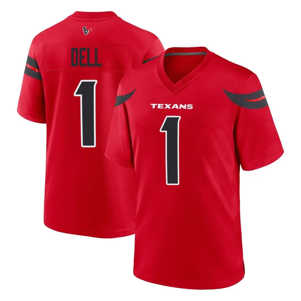 Broks H.Texans #1 Tank Dell Player Red Alternate Home Game Stitched Jerseys