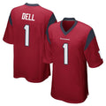 Broks H.Texans #1 Tank Dell Player Red Home Game Stitched Jerseys