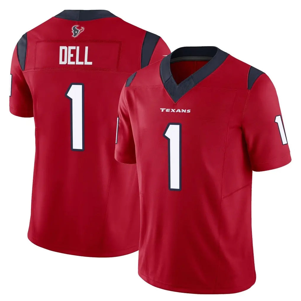 Broks H.Texans #1 Tank Dell Player Red Limited Vapor F.U.S.E. Home Game Stitched Jerseys