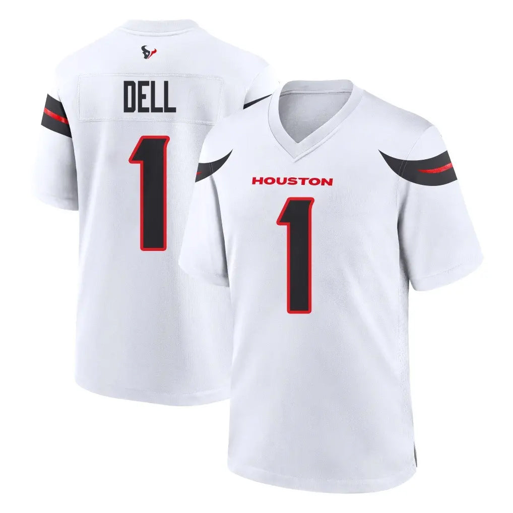 Broks H.Texans #1 Tank Dell Player White Home Game Stitched Jerseys