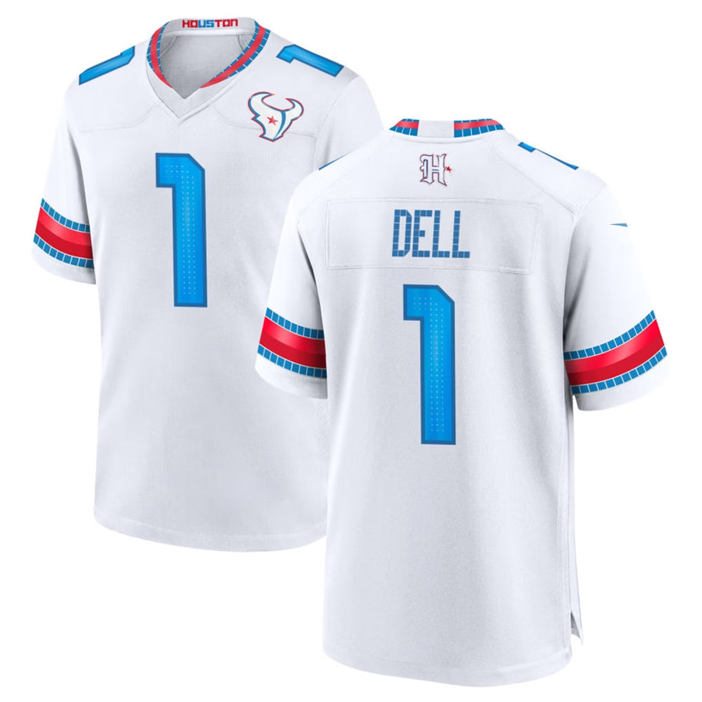 Broks H.Texans #1 Tank Dell Player Whtie 2026 Rivalries Vapor Home Game Stitched jerseys