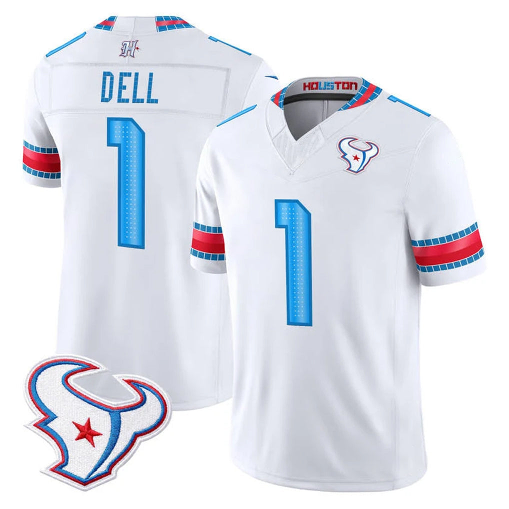 Broks H.Texans #1 Tank Dell Player Whtie 2026 Rivalries Vapor Limited Home Game Stitched jerseys