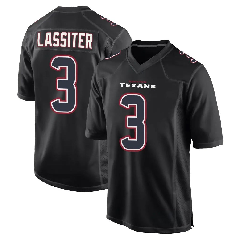 Broks H.Texans #3 Kamari Lassiter Player Black Fashion Home Game Stitched Jerseys