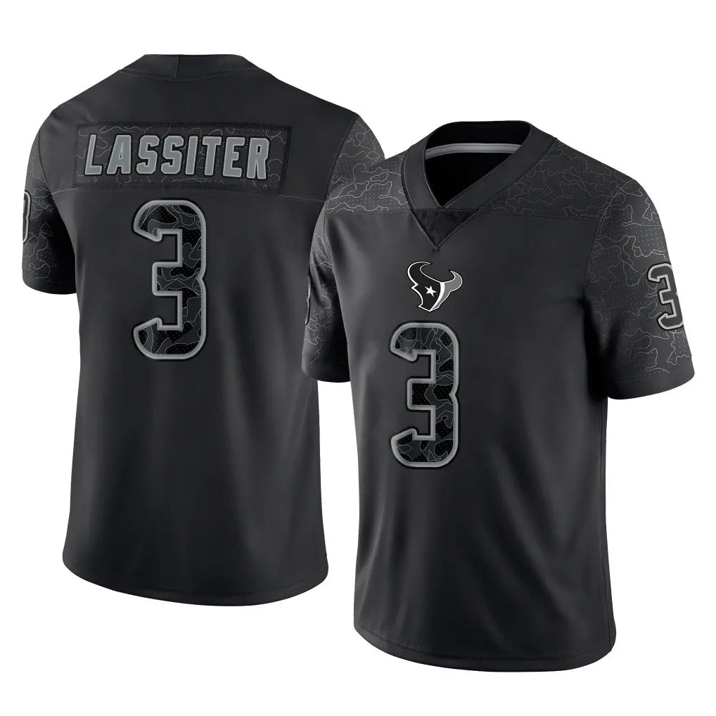 Broks H.Texans #3 Kamari Lassiter Player Black Reflective Limited Game Stitched Jerseys