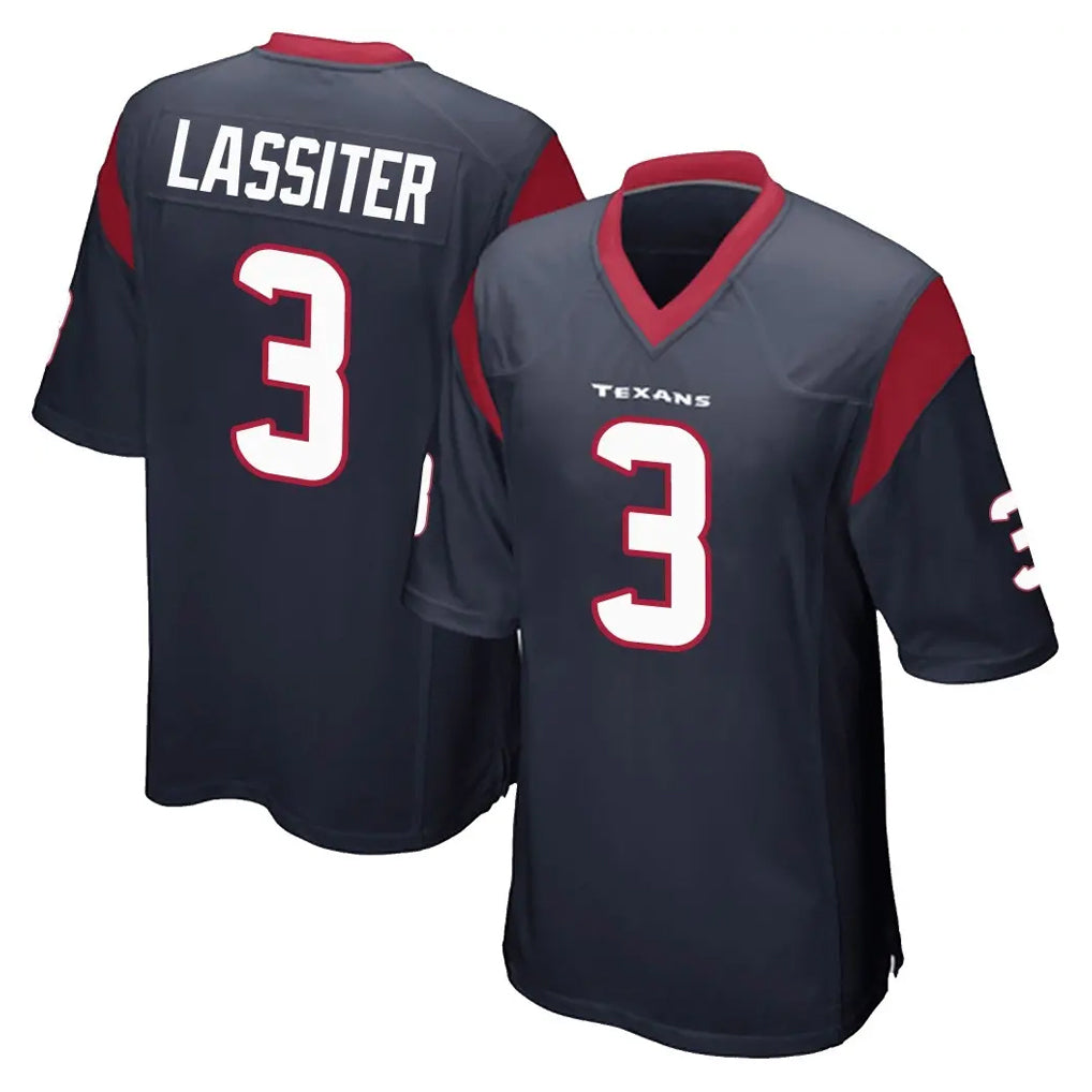 Broks H.Texans #3 Kamari Lassiter Player Navy Home Game Stitched Jerseys