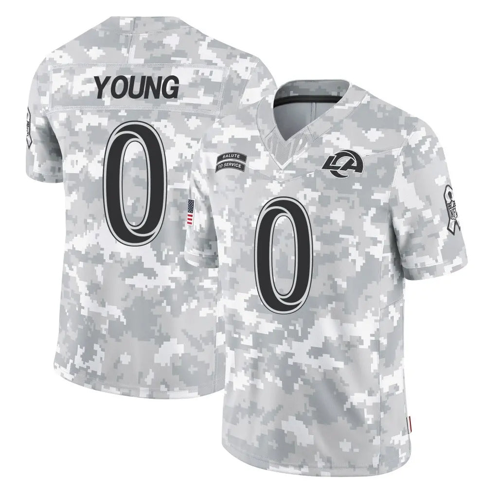 Broks LA.Rams #0 Byron Young Player Arctic Camo Salute To Service Limited Game Stitched Jerseys