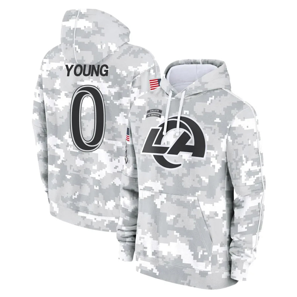 Broks LA.Rams #0 Byron Young Player Arctic Camo Salute to Service Hoodies Limited Game Stitched Jerseys