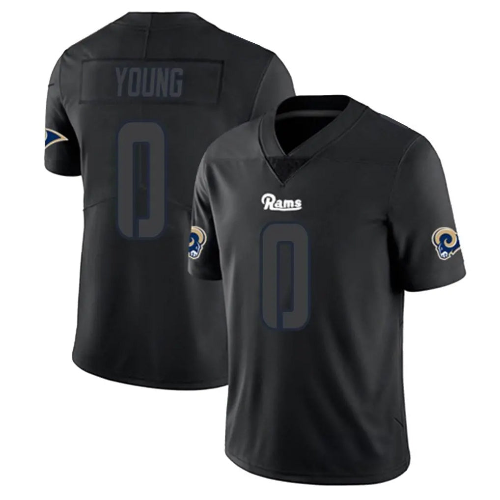 Broks LA.Rams #0 Byron Young Player Black Impact Limited Home Game Stitched Jerseys