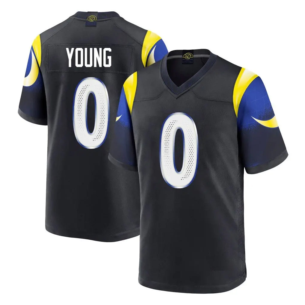 Broks LA.Rams #0 Byron Young Player Black Midnight Rivalries Collection Home Game Stitched Jerseys