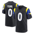 Broks LA.Rams #0 Byron Young Player Black Midnight Rivalries Collection Home Game Stitched Jerseys