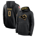 Broks LA.Rams #0 Byron Young Player Black Salute to Service Hoodies Limited Game Stitched Jerseys
