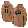 Broks LA.Rams #0 Byron Young Player Brown Salute to Service Hoodies Limited Game Stitched Jerseys