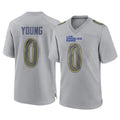 Broks LA.Rams #0 Byron Young Player Gray Atmosphere Fashion Home Game Stitched Jerseys