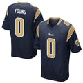 Broks LA.Rams #0 Byron Young Player Navy Home Game Stitched Jerseys