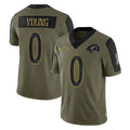 Broks LA.Rams #0 Byron Young Player Olive Salute To Service Limited Game Stitched Jerseys