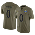 Broks LA.Rams #0 Byron Young Player Olive Salute To Service Limited Stitched Jerseys