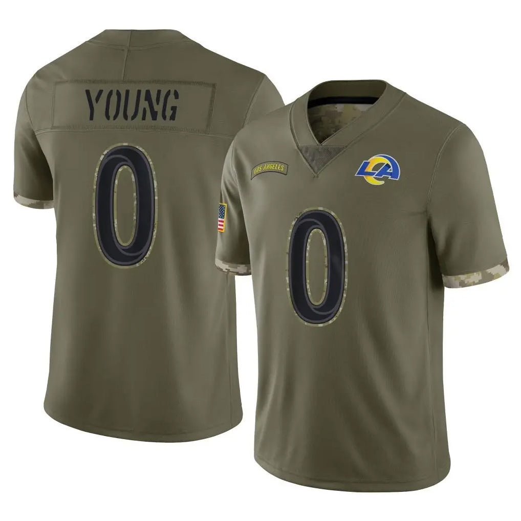 Broks LA.Rams #0 Byron Young Player Olive Salute To Service Limited Stitched Jerseys