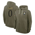 Broks LA.Rams #0 Byron Young Player Olive Salute to Service Pullover Hoodies Limited Stitched Jerseys